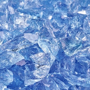 3/8 in. to 1/2 in. 10 lbs. Lake Tahoe Blue Crushed Fire Glass for Indoor and Outdoor Fire Pits or Fireplaces