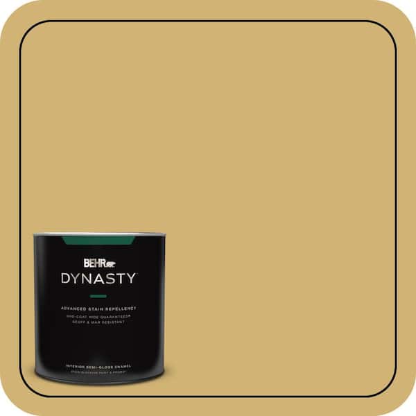 BEHR DYNASTY 1 qt. #M320-5 Dried Chamomile Semi-Gloss Enamel Interior Stain-Blocking Paint and Primer