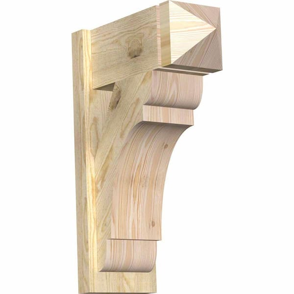 Ekena Millwork 8 in. x 26 in. x 18 in. Douglas Fir Olympic Arts and Crafts Rough Sawn Outlooker