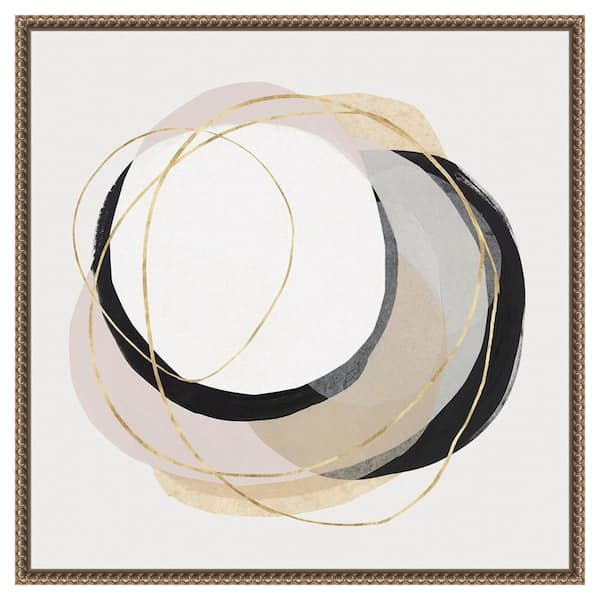 Amanti Art "Ring of Gold I" by PI Studio 1-Piece Floater Frame Giclee Abstract Canvas Art Print 22 in. x 22 in.