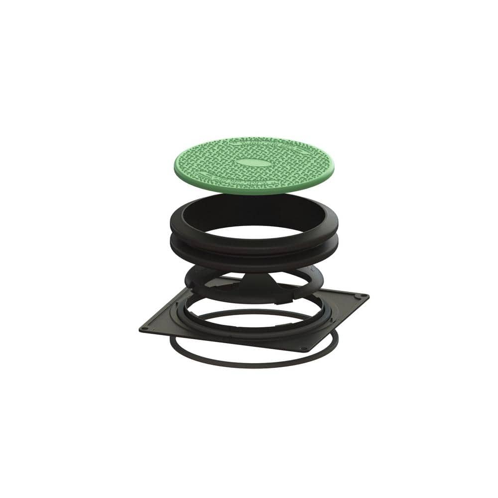 Green and Black Plastic Septic Tank Riser Kit - 23.5" Diameter x 7" Tall