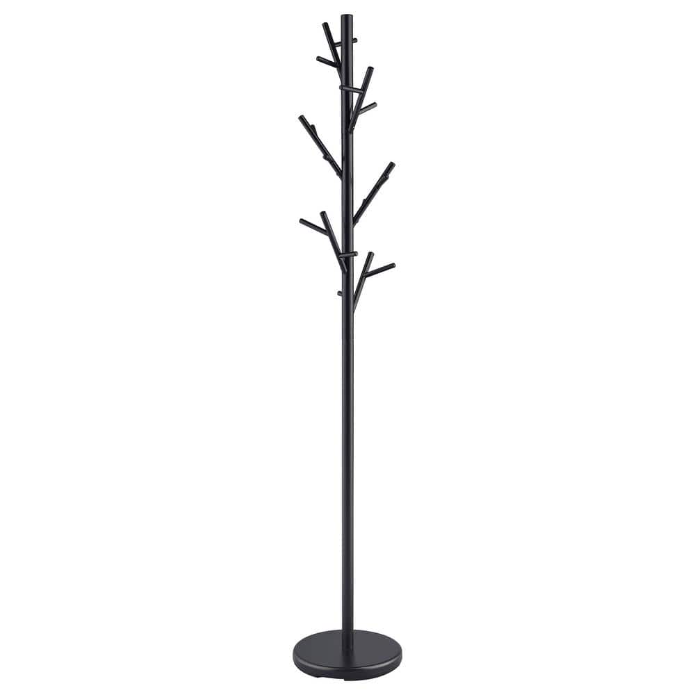 Black Metal Tree-Branch Inspired 18-Hook Coat Rack