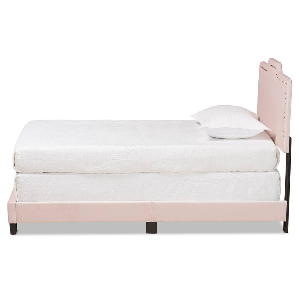 Baxton Studio Benjen Light Pink and Black Bed 18311262HD The Home Depot