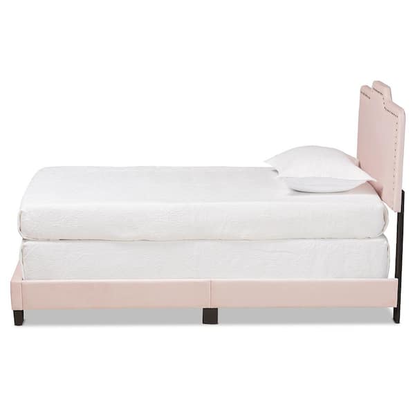 Baxton Studio Benjen Light Pink and Black Bed