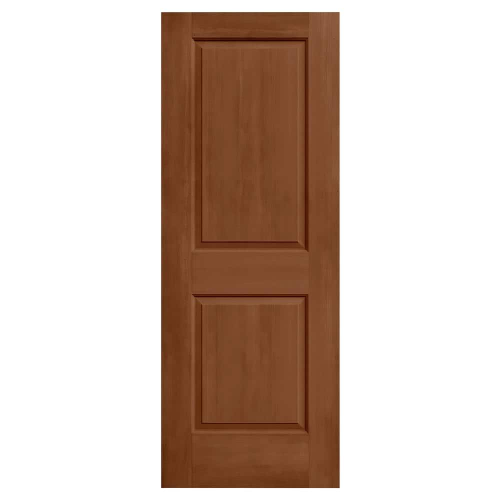 JELD-WEN 28 in. x 80 in. Cambridge Hazelnut Stain Solid Core Molded ...