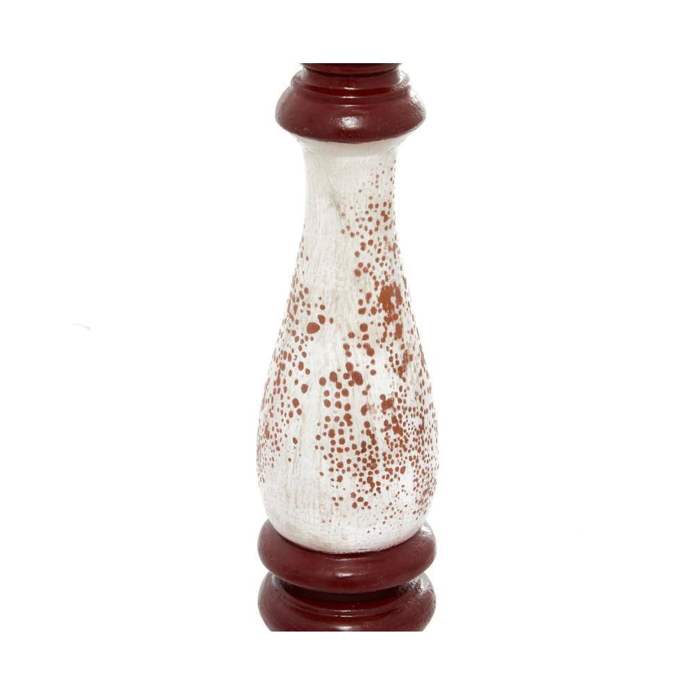 Vintage Red Wood Farmhouse Candlestick Set, 20" Height