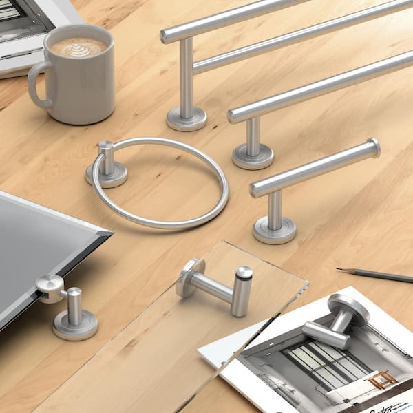 Latitude II Minimalist Countertop 12 in. 2-Arm Pivot Hand Towel Bar Holder  in Satin Nickel