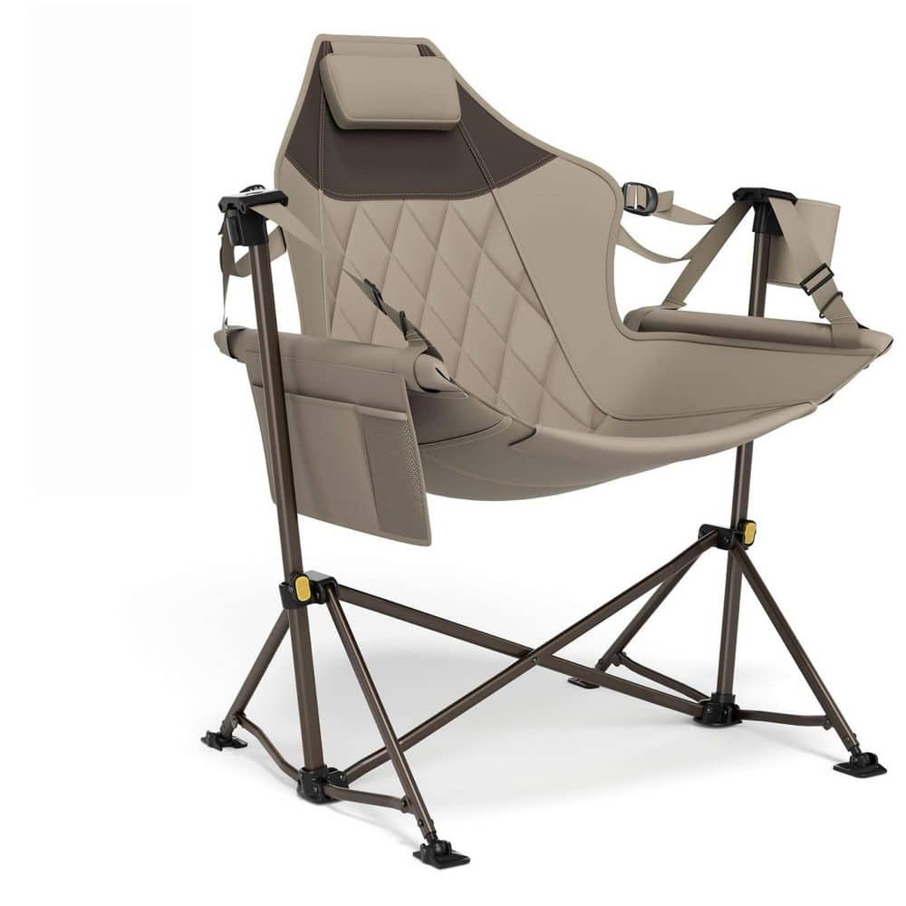 Portable Oversized Swinging Camp Chairs Foldable Chair for Camping, Beach and Patio, 300 lbs. Load, Tan price history on PriceWatchPro