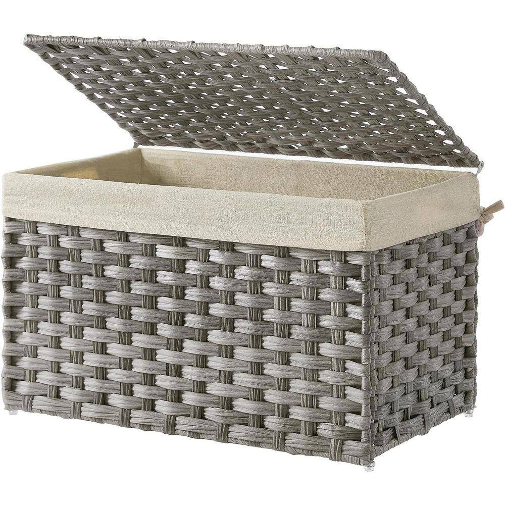 Gray 22 in. x 13.5 in. Polypropylene Decorative Basket Set of 1