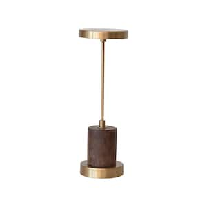 11.5 in. Antique Brass Finish Metal LED Table Lamp with Touch Sensor and Adjustable Head