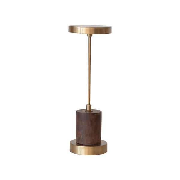 Storied Home 11.5 in. Antique Brass Finish Metal LED Table Lamp with Touch Sensor and Adjustable Head