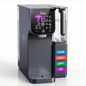 UV Alkaline Hot and Cold Countertop Reverse Osmosis Water Filter Dispenser with Mineral nad LED UV Filter 9 Temp Options
