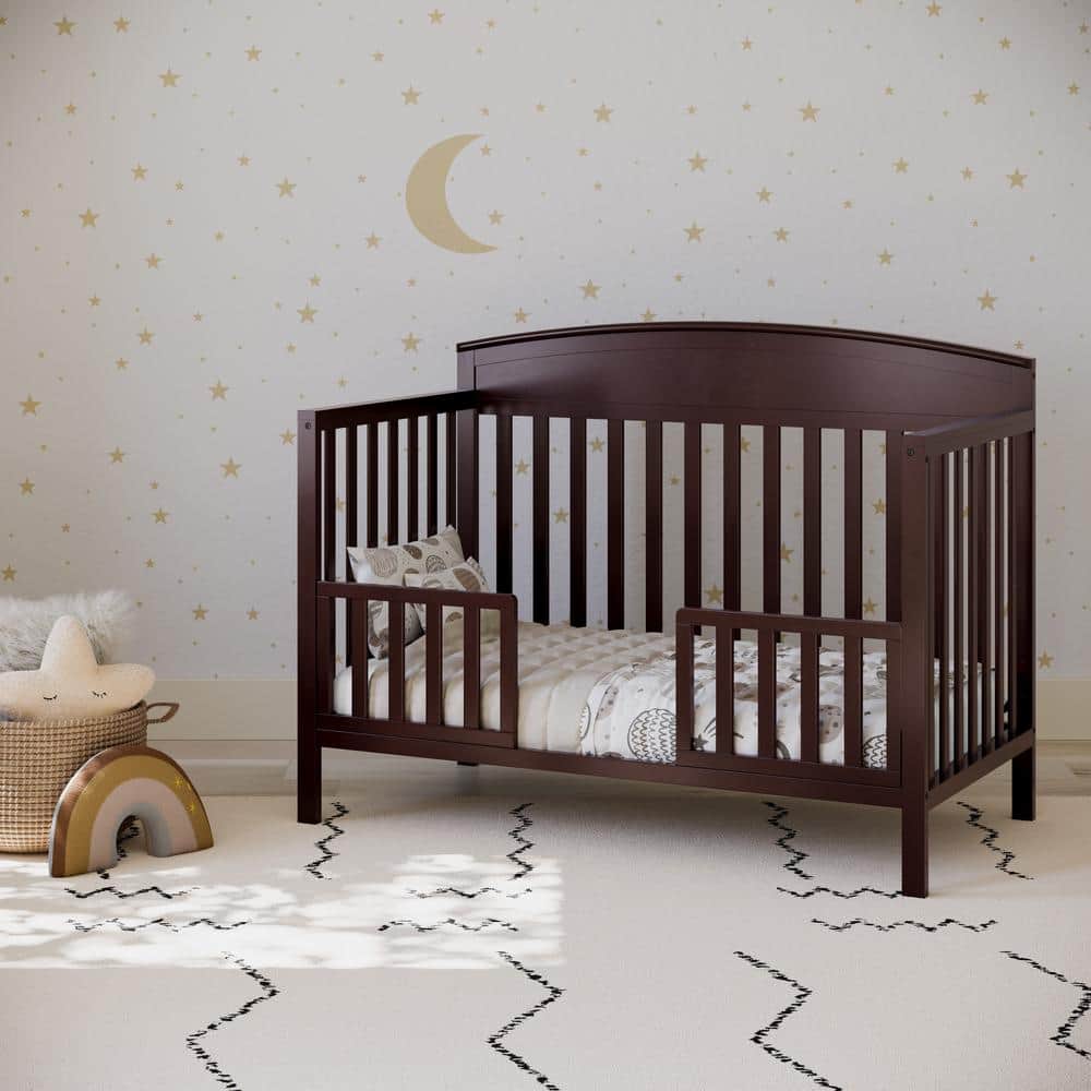 Espresso Wood Toddler Safety Guardrail Kit with Slats