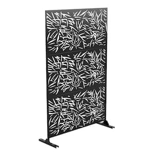 47 in. W x 76 in. H Black Convenient Movable Folding Partition Privacy Screen