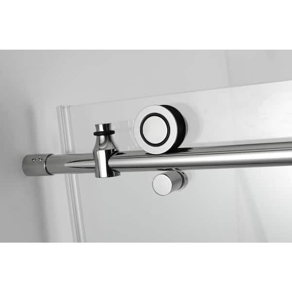 Coraline XL 56 - 60 in. x 80 in. Frameless Sliding Shower Door with StarCast Clear Glass in Polished Chrome Right Hand