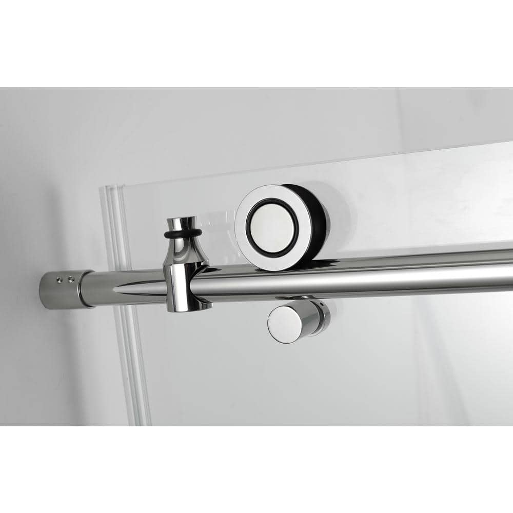 Coraline XL Frameless Chrome Sliding Shower Enclosure with Clear Glass