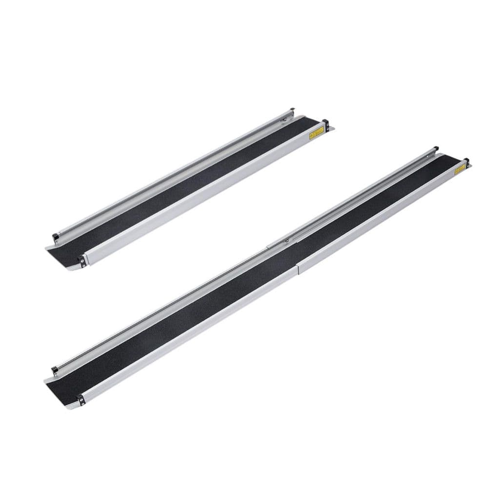 1 Pair 7FT Telescopic Adjustable Wheelchair Ramp 84 Inch Aluminum ...