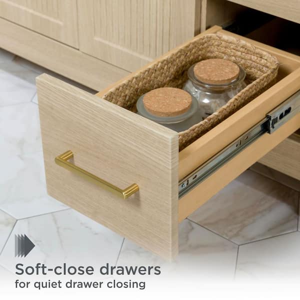 Glacier Bay Lapine 49 in. Single Sink Blond Oak Freestanding Bath