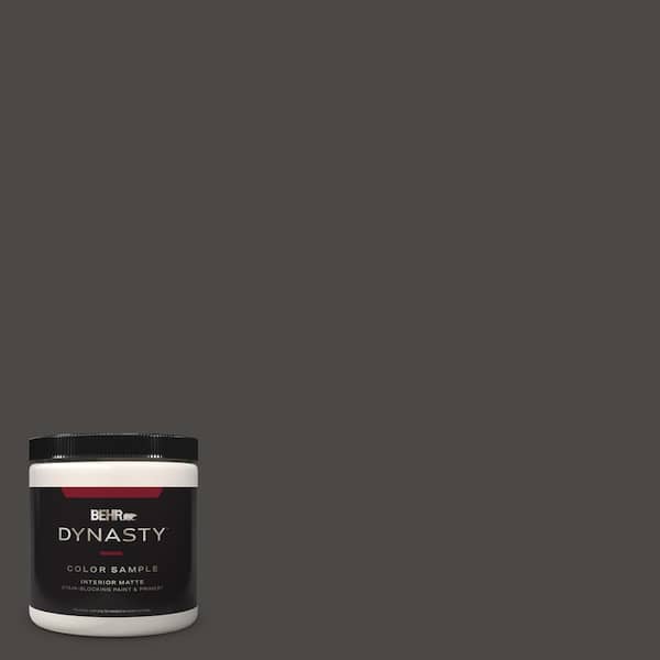 BEHR DYNASTY 8 oz. Home Decorators Collection #HDC-CL-14A Warm Onyx Matte Stain-Blocking Interior/Exterior Paint & Primer Sample