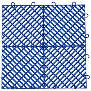 12 in. x 12 in. x 0.5 in. Interlocking Deck Drainage Tiles in Blue Garage Floor Tiles Outdoor Floor Tiles (55-Pack)