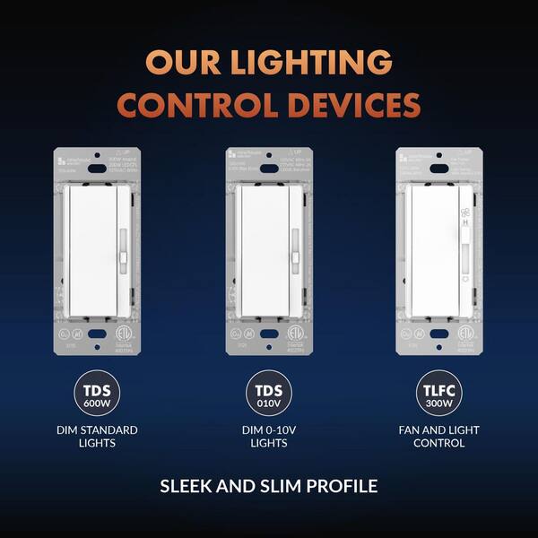 2-Pack 0-10V LED Dimmer Switch – Rotary Knob Control For Commercial And Residential Lighting, 120V-277V