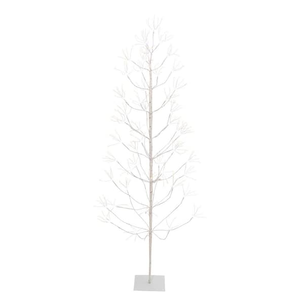 GERSON INTERNATIONAL 72 in. Tall White Electric Birch Tree with 588 Warm and Cool White LED Lights, 5 Functions