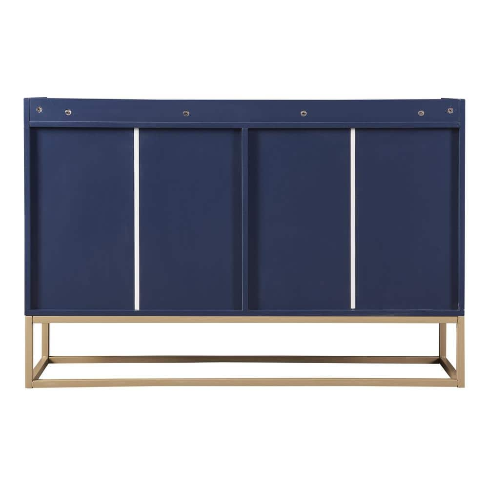 Navy Blue Wood Pantry Organizer Sideboard Cabinet with Large Storage ...