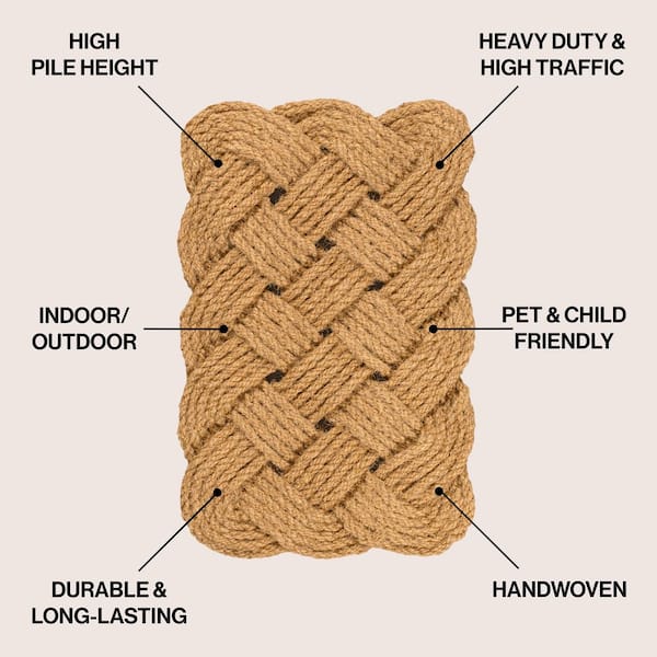 Maeve Classic Coastal Scalloped Basketweave Coir Natural 2 ft. x 3 ft. Indoor/Outdoor DoorMat