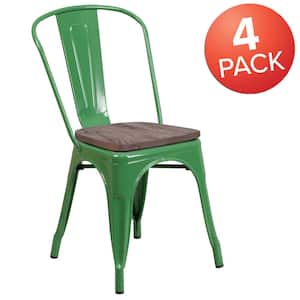 Green Restaurant Chairs (Set of 4)