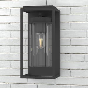 Montpelier 12.3 in. H Sand Black Dusk to Dawn Outdoor Hardwired wall Rectangular Scone with No Bulb Included