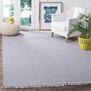 Montauk Ivory/Navy 6 ft. x 9 ft. Multi-Striped Solid Area Rug