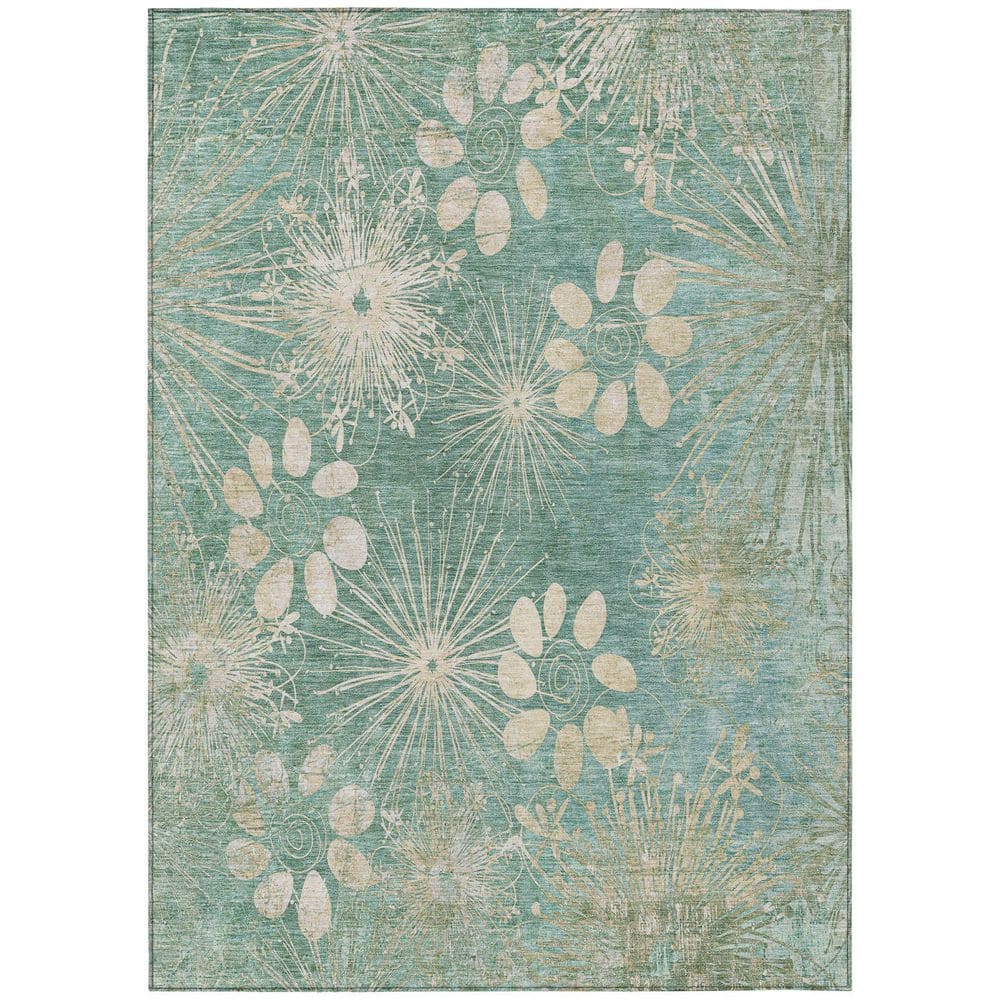 Chantille Machine Washable Indoor/Outdoor Abstract ACN2225 Teal 8 ft. x 10 ft. Area Rug price history on PriceWatchPro