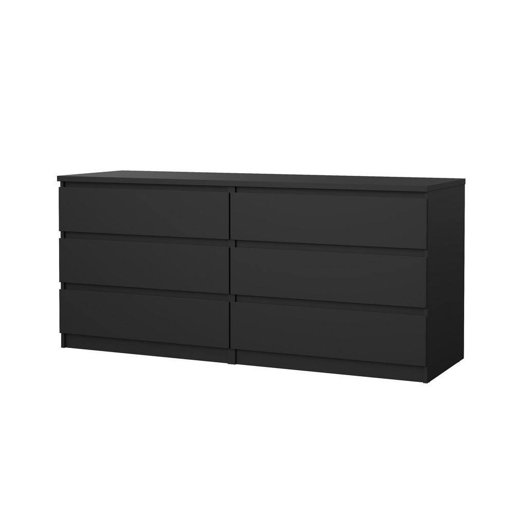 Scottsdale Black Matte 6 Drawers 60.55 in. Dresser Without Mirror - thumbnail 2