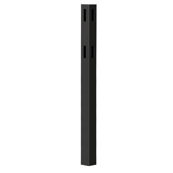 Veranda 5 in. x 5 in. x 5 ft. Black Vinyl Ranch 2-Rail Corner Post