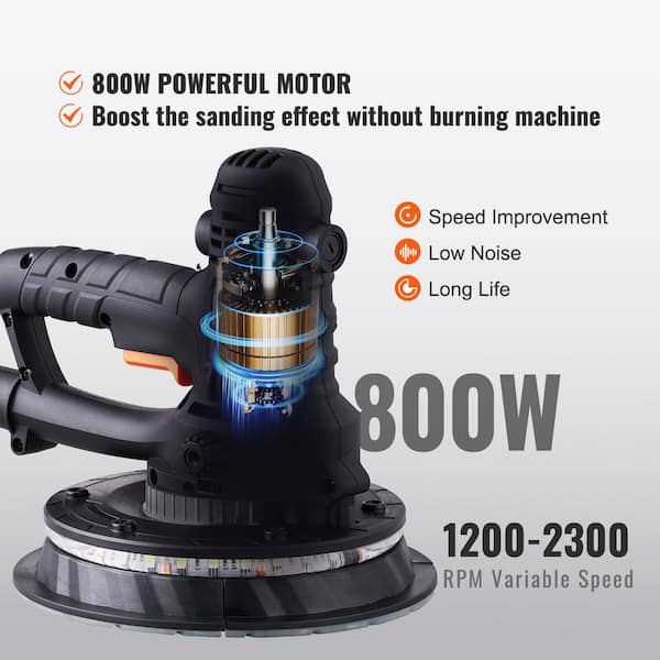 VEVOR Drywall Sander 800-Watt Brush Motor 1200 RPM to 2300 RPM