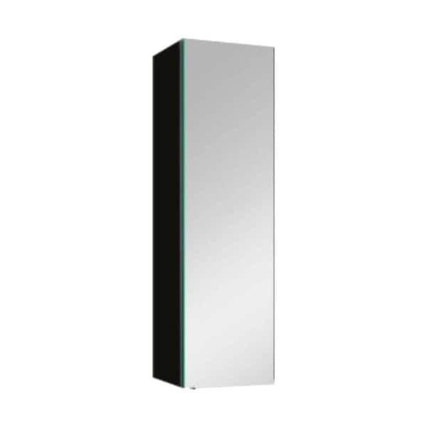 30 in. W x 10 in. H Black Rectangular Aluminum Recessed or Surface Mount Medicine Cabinet, Medicine Cabinet with Mirror