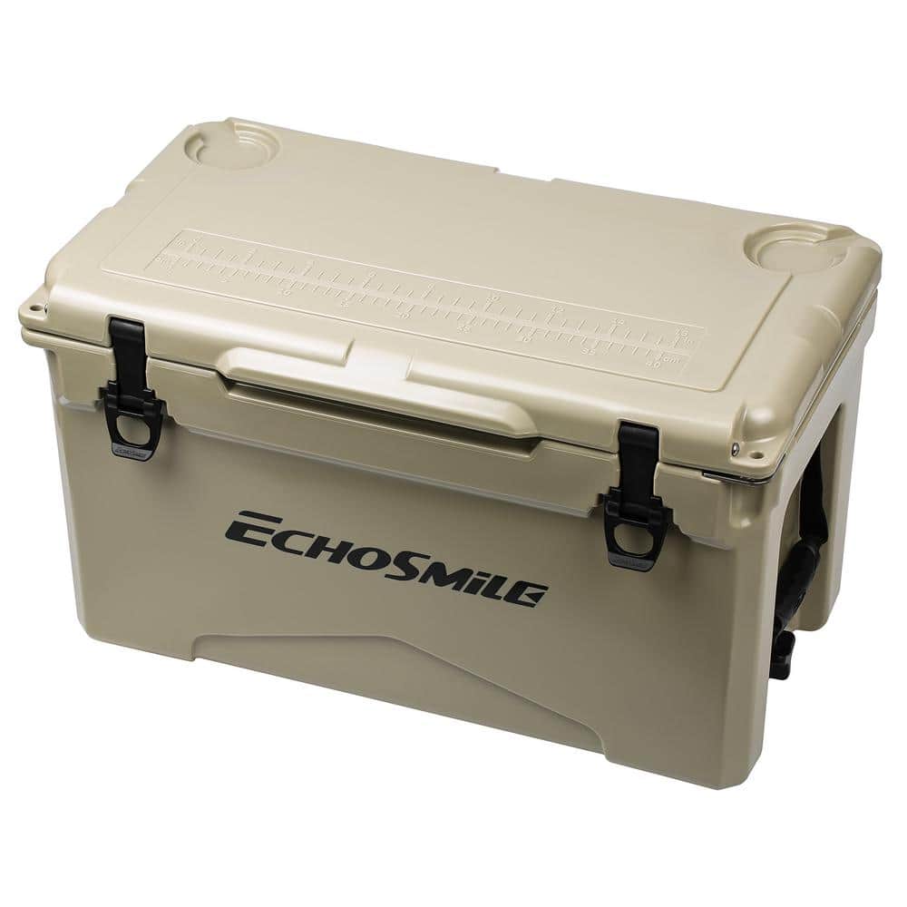 35 qt. Khaki Outdoor Portable Camping Cooler Insulated Box with Heavy-Duty 
