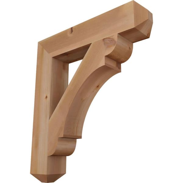 Ekena Millwork 5.5 in. x 36 in. x 32 in. Western Red Cedar Olympic Craftsman Smooth Bracket