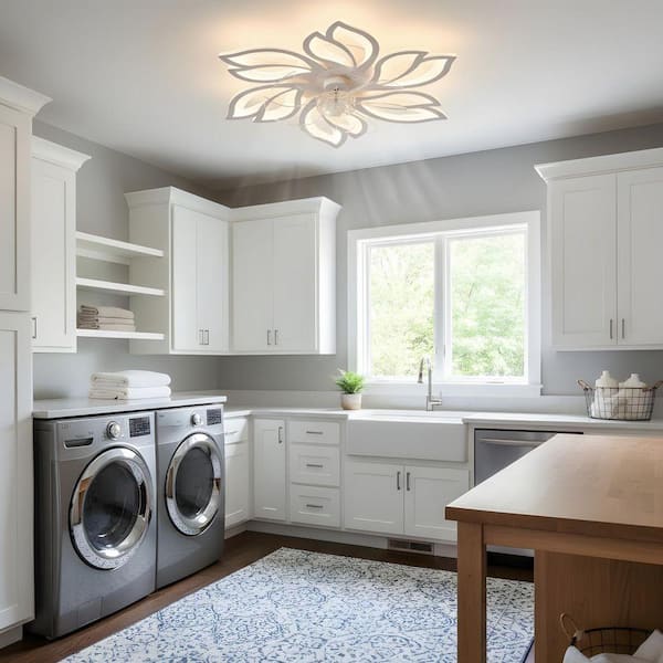 25.5 in. LED Indoor Black Low Profile Ceiling Fan with Light Kit, Remote/APP Controls