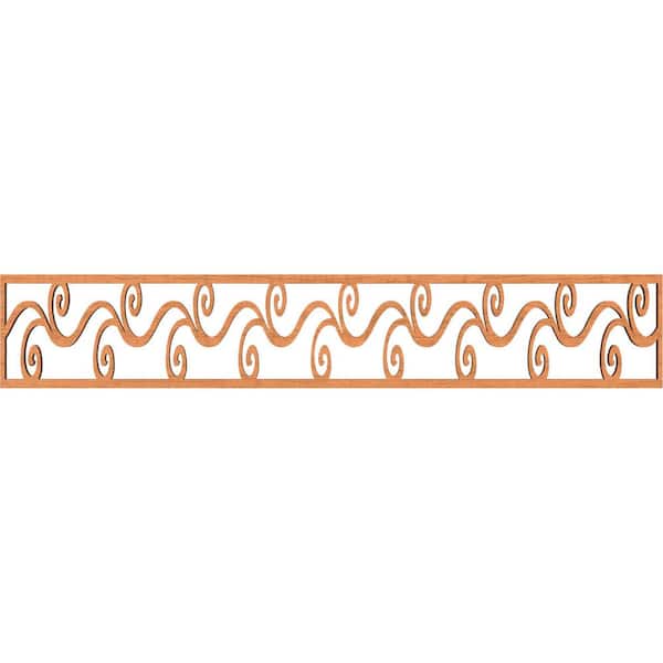 Ekena Millwork Tilden Fretwork 0.375 in. D x 46.625 in. W x 8 in. L Cherry Wood Panel Moulding