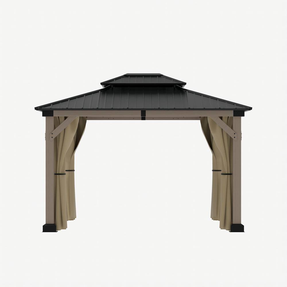 Mondawe 10 ft. x 12 ft. Outdoor Fir Solid Wood Frame Patio Gazebo