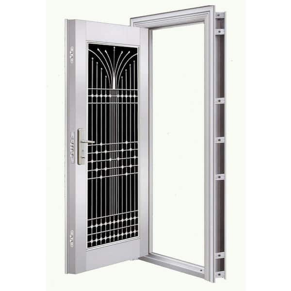 Grisham 32 in. x 80 in. 311 Series Stainless Steel Hinge Left Prehung Security Door