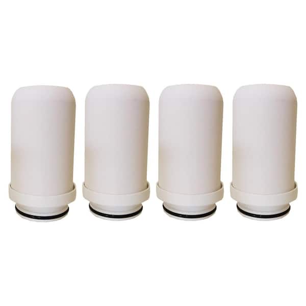 Little Luxury Luxury Home Tap Faucet Mounted Water Filtration System Replacement Ceramic Water Filter Cartridge 4-Pack
