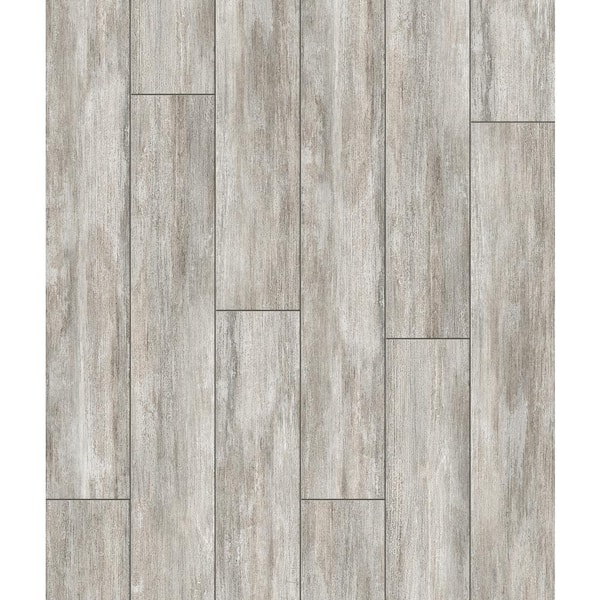 Take Home Sample - Grey Linear Scraped Stone Loose Lay Waterproof Luxury Vinyl Plank Flooring