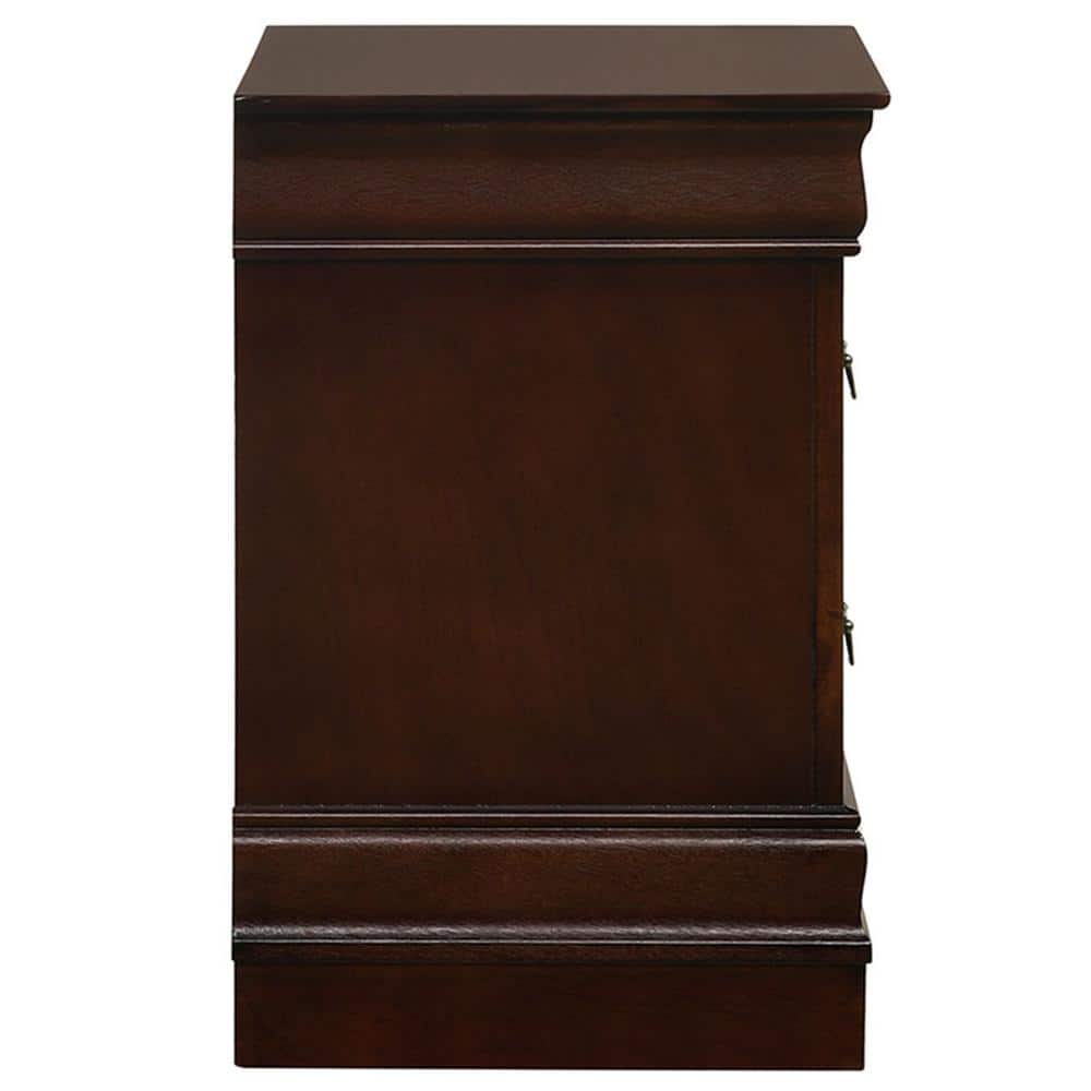 Ellington Transitional Cherry 2-Drawer Nightstand in Sleek Black