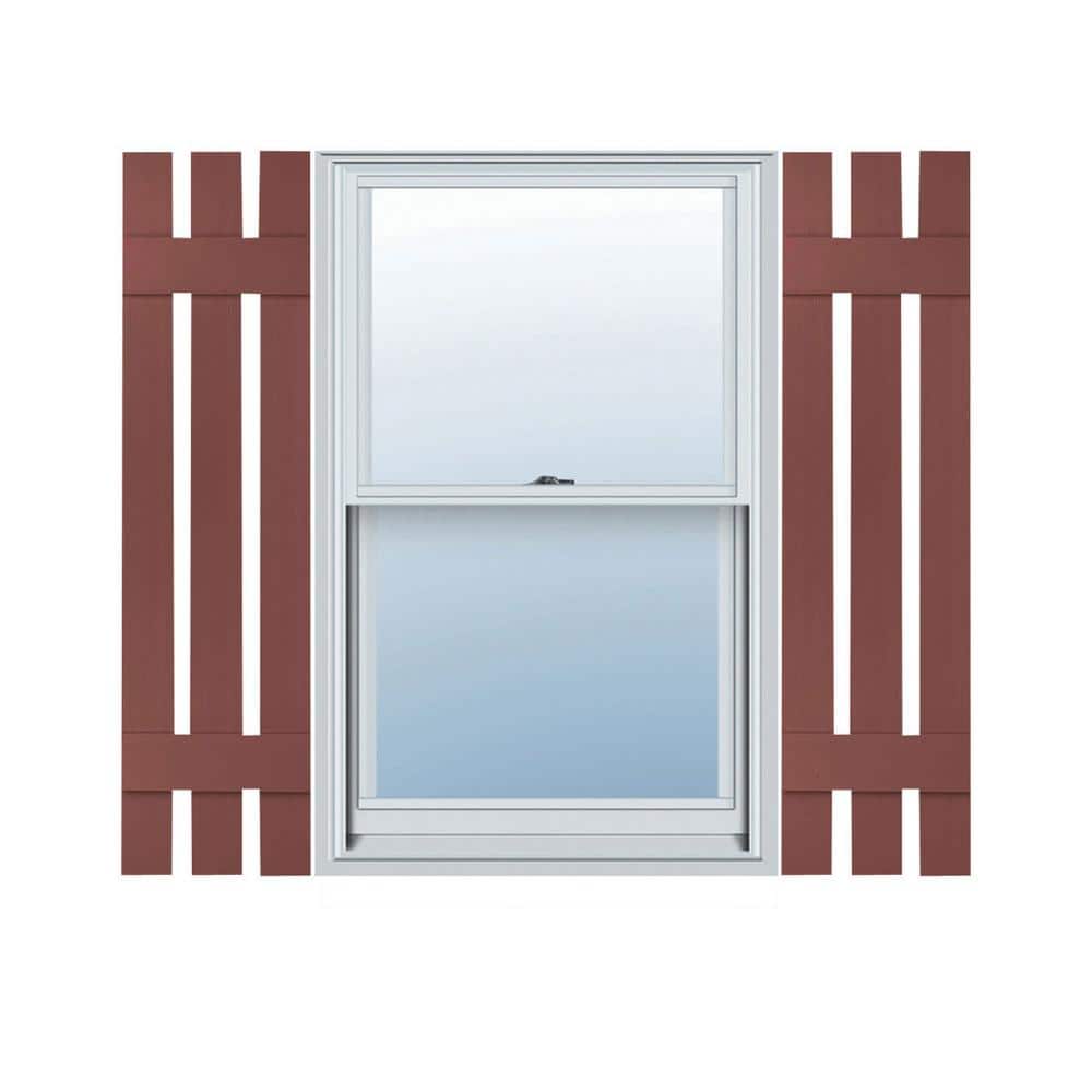 12 in. W x 49 in. H TailorMade Three Board Spaced (2 Batten), Board-n-Batten Shutters - Burgundy Red price history on PriceWatchPro