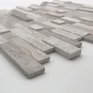 Gray 11.5 in. x 10.7 in. Natural Marble Peel and Stick Tile (5-Tiles, 4.5 sq. ft.)