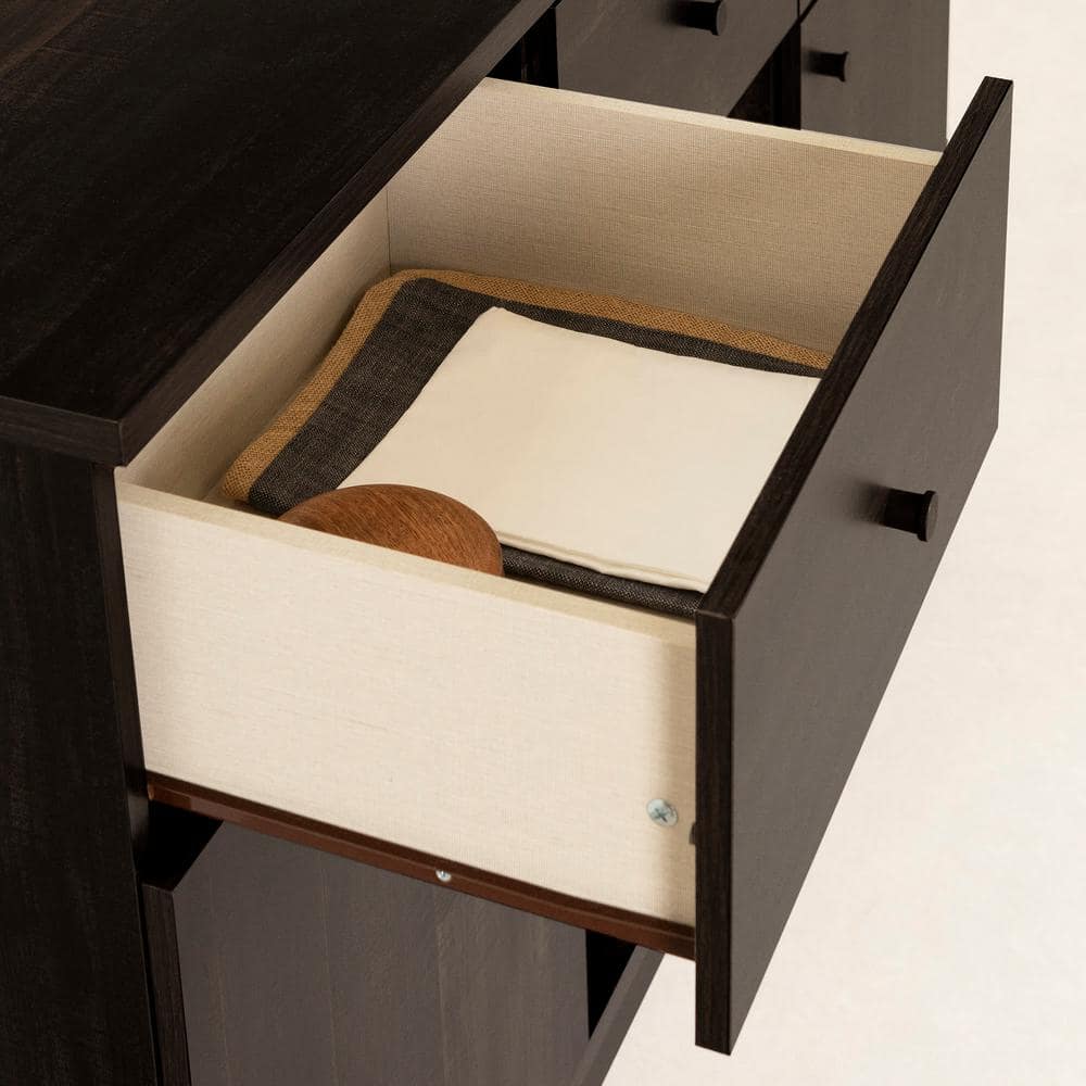 Bellami Black Wood Buffet with Wine Storage