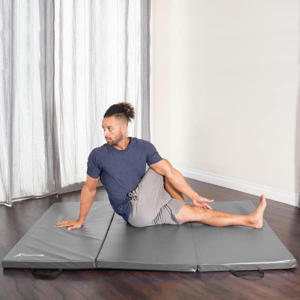 ProSource Tri-Fold Folding Thick Exercise Mat 6x4 with Carrying Handles for Tumb