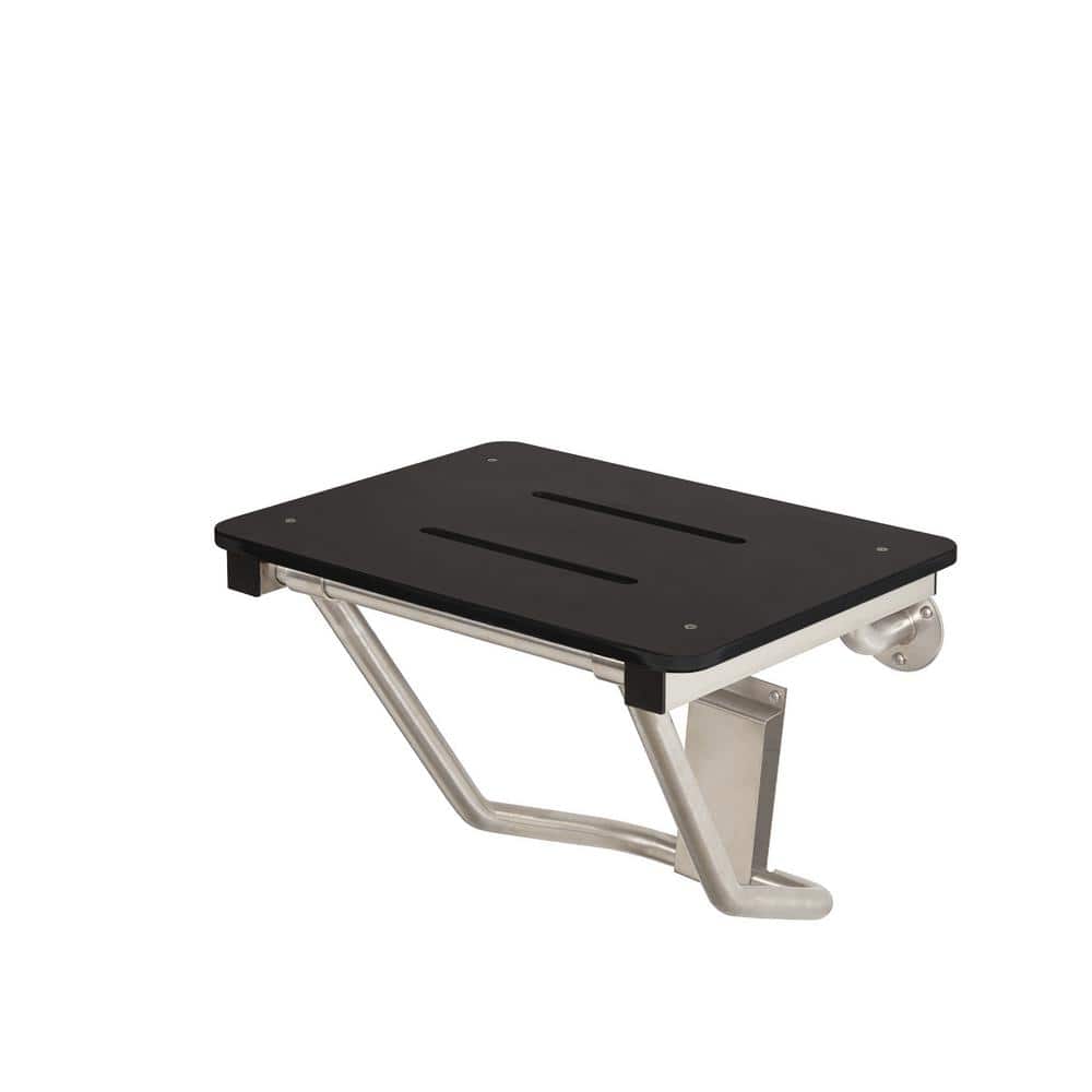 24" x 15" Black Folding Wall Mount ADA Shower Seat Bench